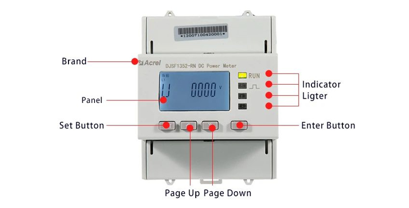 Diagram of DJSF1352-RN Din Rail DC Energy Meter DC energy meter for EVS