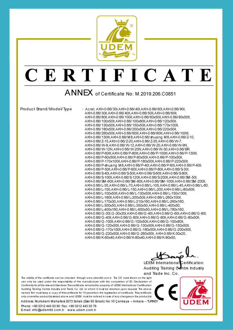 ANNEX Of Certificate