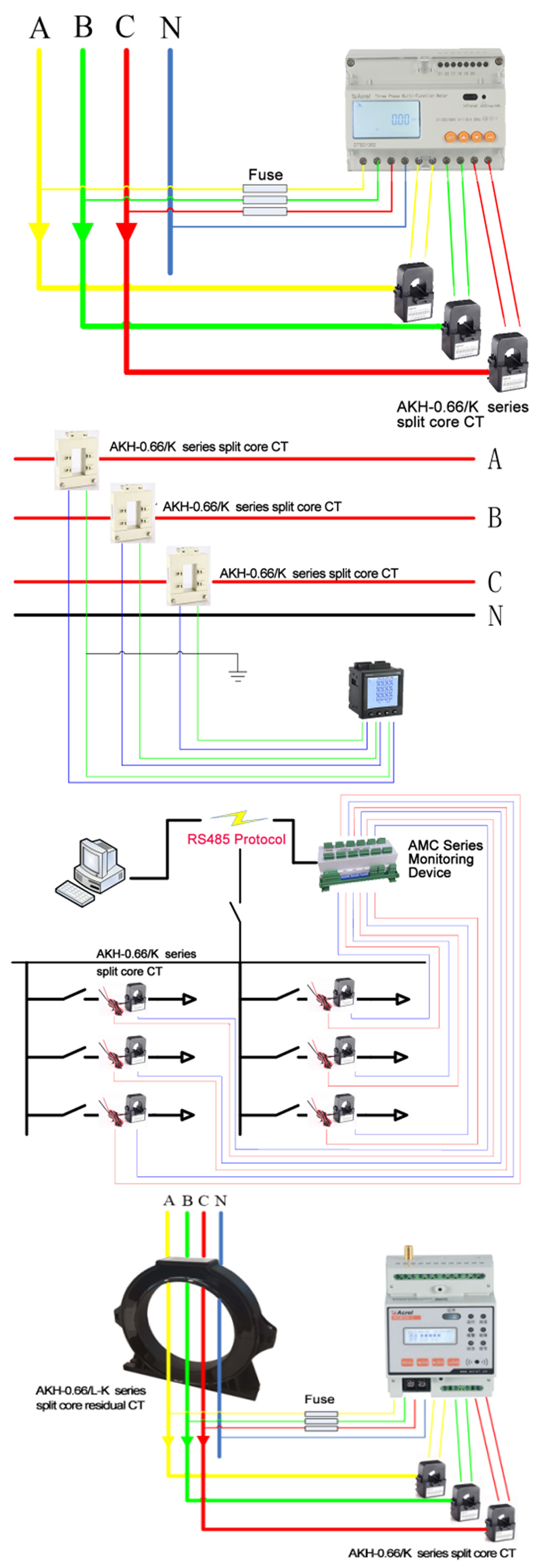 Split Core Current Transformer Power Sensor