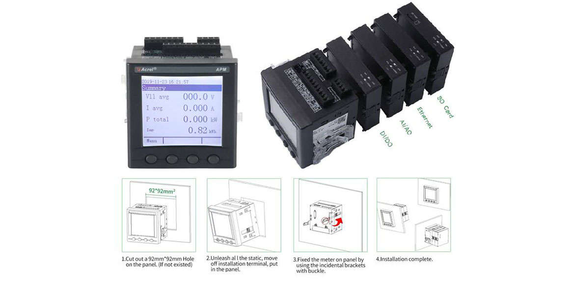 Diagram of APM830 Three Phase Multifunction Power Meter