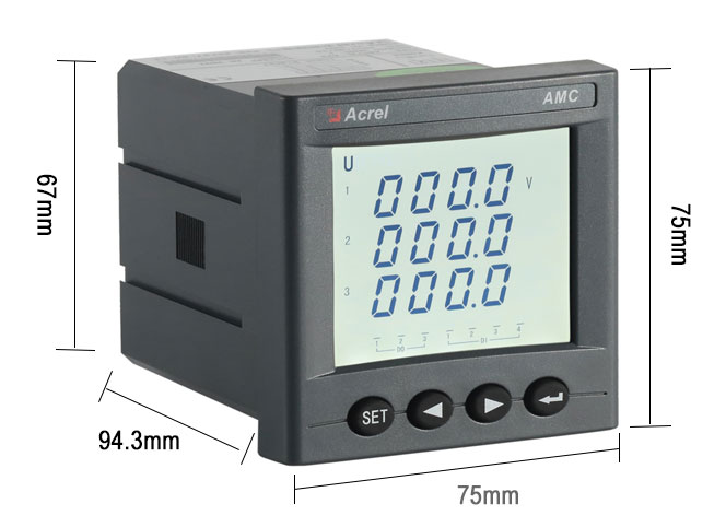 AMC72L-AV3 Three Phase Programmable AC Voltmeter