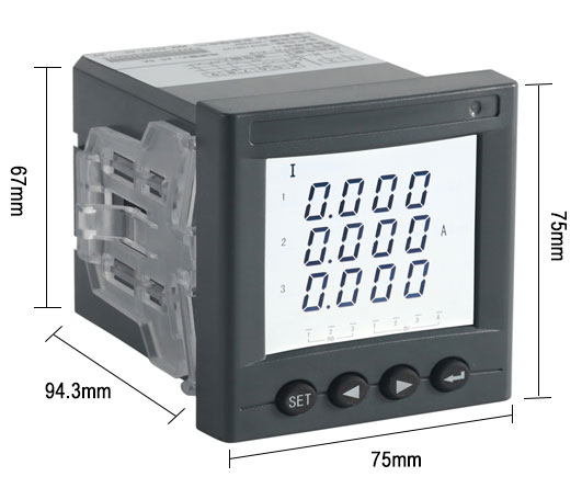 Diagram of AMC72L-A3 Three Phase Programmable AC Ammeter