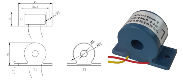 Diagram of AKH-0.66/W Series Mini Current Transformer