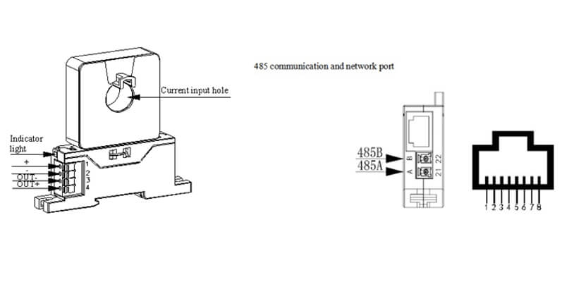 Diagram of  BA50L (II)-AI / I (V) Split Type AC 0-600A Current Sensor
