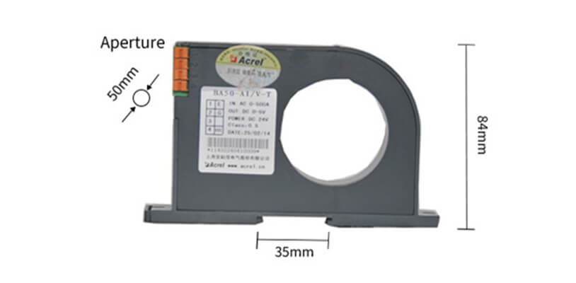 Installation of BA50-AI / I (V) AC 0-600A Current Transducer