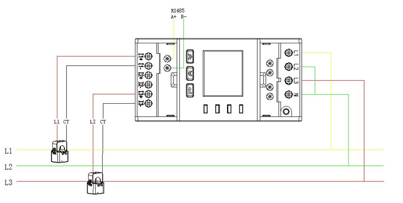 Three-phase Three-wire Connection Through CT Three-phase Three-wire Connection Through CT